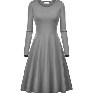 Grey Fit & Flare Dress